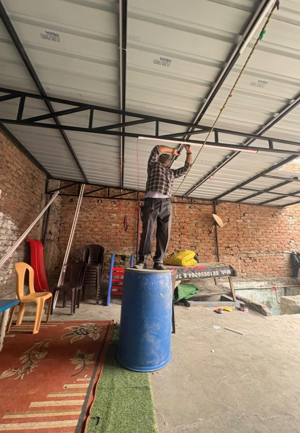Installation work progressing at the community centre