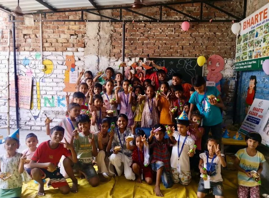 Children enjoying a Bharte Kadam Foundation activity