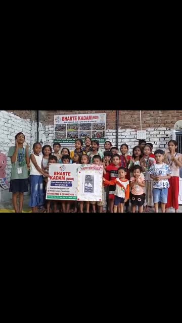 Children and volunteers at a Bharte Kadam Foundation celebration