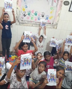 Girls participating in the awareness programme