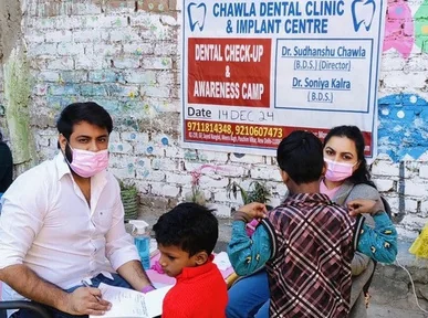 Dental and health check-up for a child