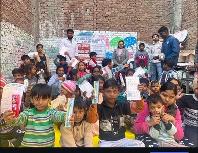 Children during the health camp